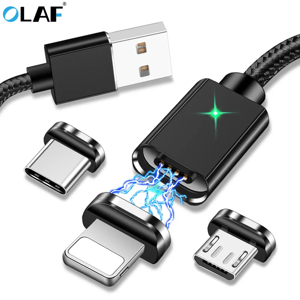 Магнитный зарядный кабель для Xiaomi Samsung магнитный быстрой зарядки Micro USB Type C iPhone XS X