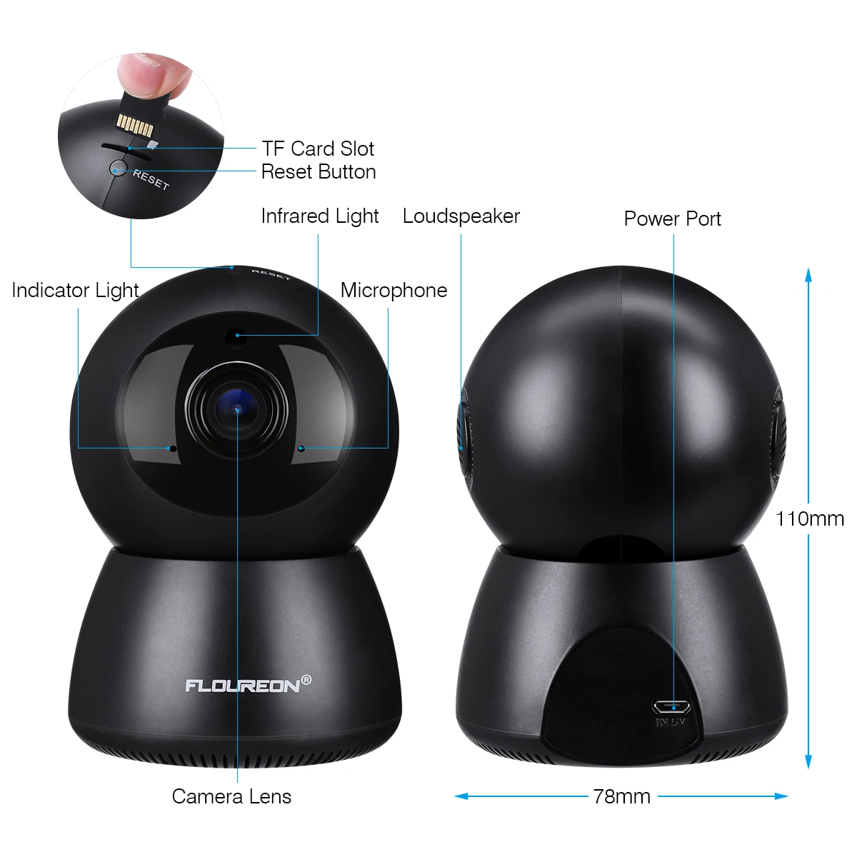 Floureon HD 1080 P облачная Беспроводная ip камера интеллектуального охранного