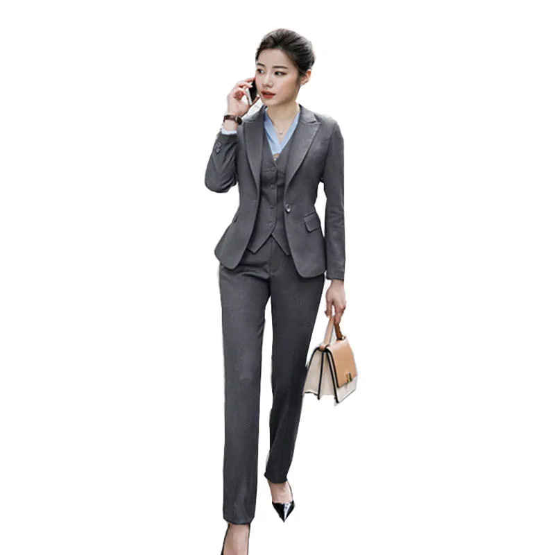 2018 Business Women Work Suit Blazer Set Office Uniform Elegant Pant Lady Two Pieces | Женская одежда
