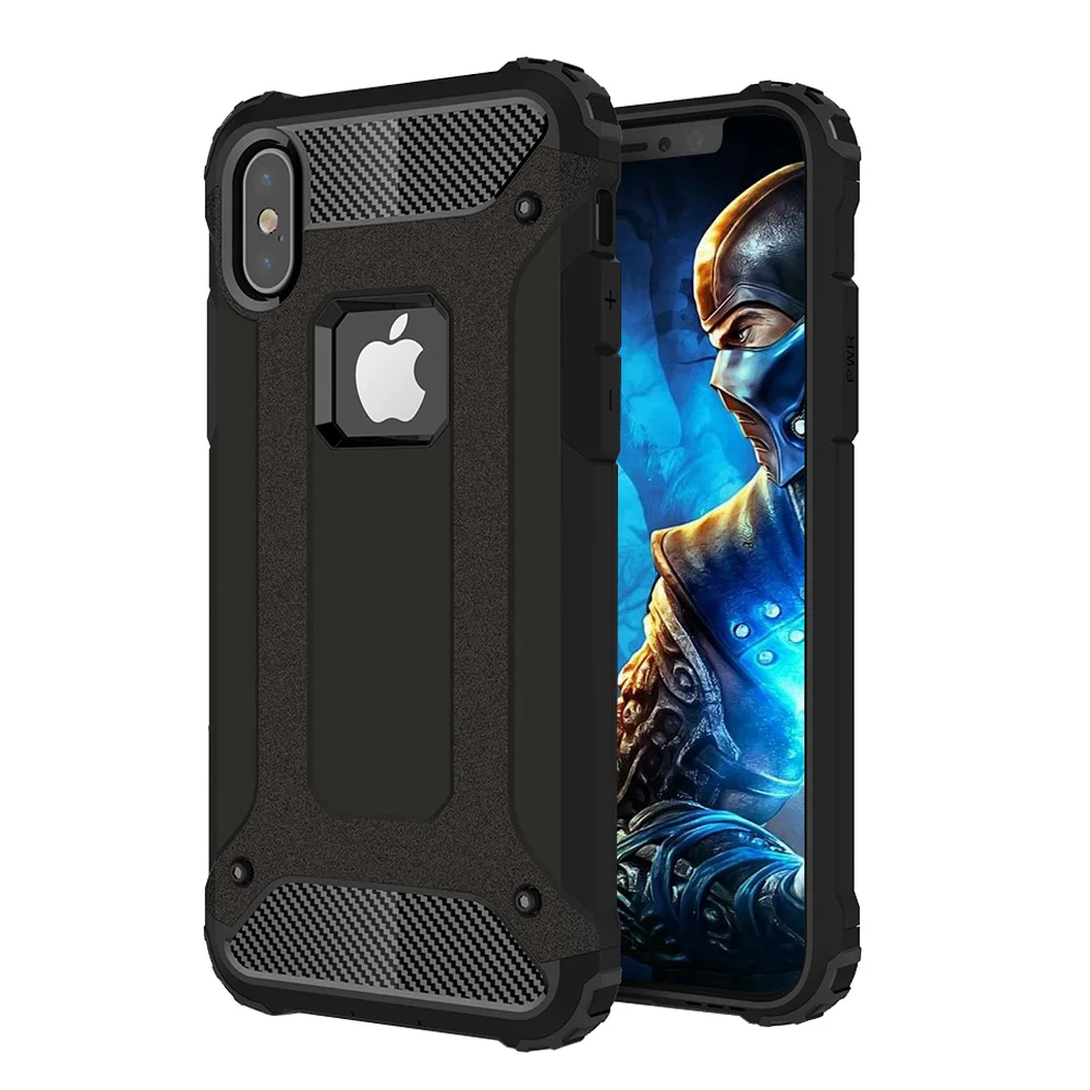 For iPhone XR case Shockproof Hybrid PC Armor Anti-Shock Silicone Cover XS Max X 5 6s 7 8 Plus Rugged Case | Мобильные телефоны и