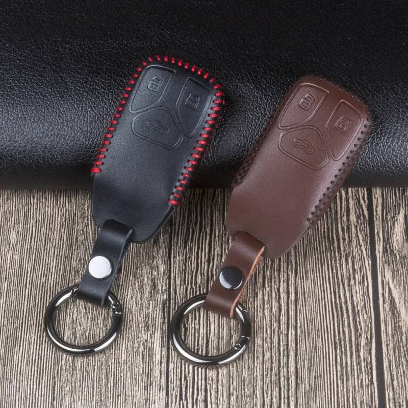 Кожаный Автомобильный Брелок дистанционного управления с ключом чехол Чехол для