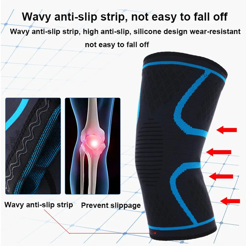 Mounchain 1 Pair kneepads nylon Sports Leg Knee Support Breathable Compression Sleeve Protector 41-47cm S M L Blue color | Спорт и