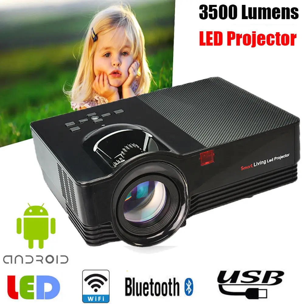 3D домашний кинотеатр видео светодиодный проектор 3500 люмен HD 1080P MP3 Аудио ТВ AV