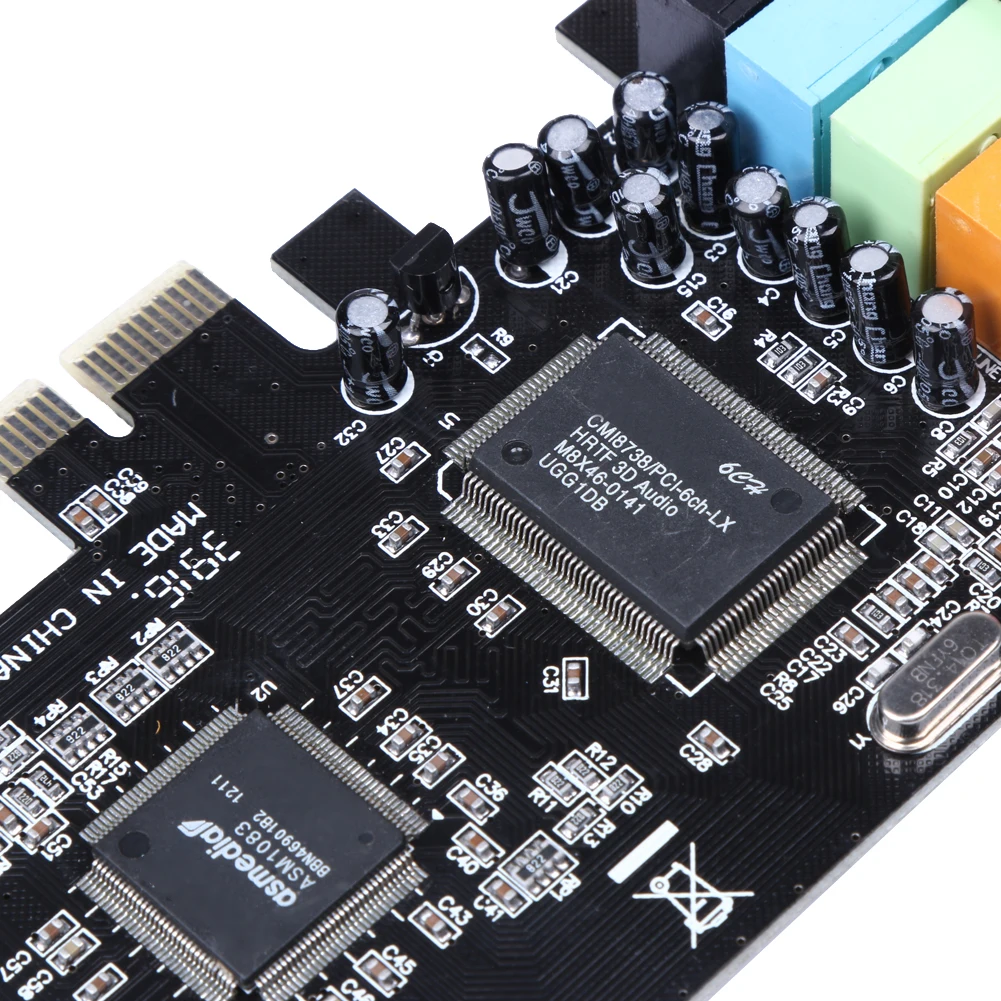 100% новый PCI Express x1 PCI-E 5 1 каналов CMI8738 чипсет аудио цифровая звуковая карта с