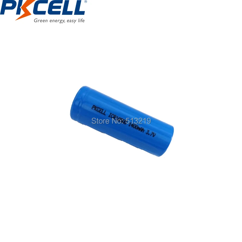 10 шт. PKCELL 18500 3 7 V литиевые аккумуляторные батареи ICR18500 1400MAH литий ионный
