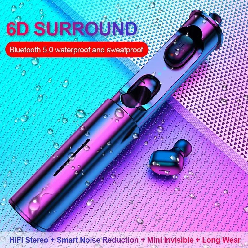 

Mini T1 TWS V5.0 Bluetooth Earphone 3D True Wireless Stereo Earbuds With Mic HiFi Deep Bass Sound Cordless Dual Headset