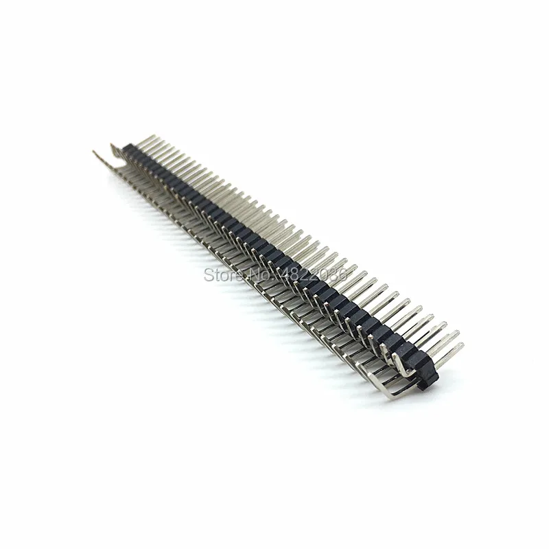 

10pcs/lot 2x40 Pin Header 2.54mm Double Two Row Male 2x40pin Right Angle Connector Strip Curved Needle