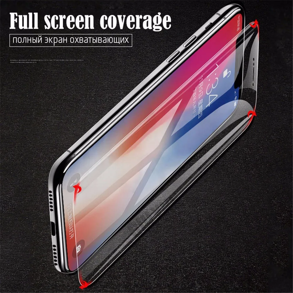 8D Защитная пленка для iPhone XS Max XR мягкая Гидрогелевая с полным покрытием X 10 7 8 6 6S Plus