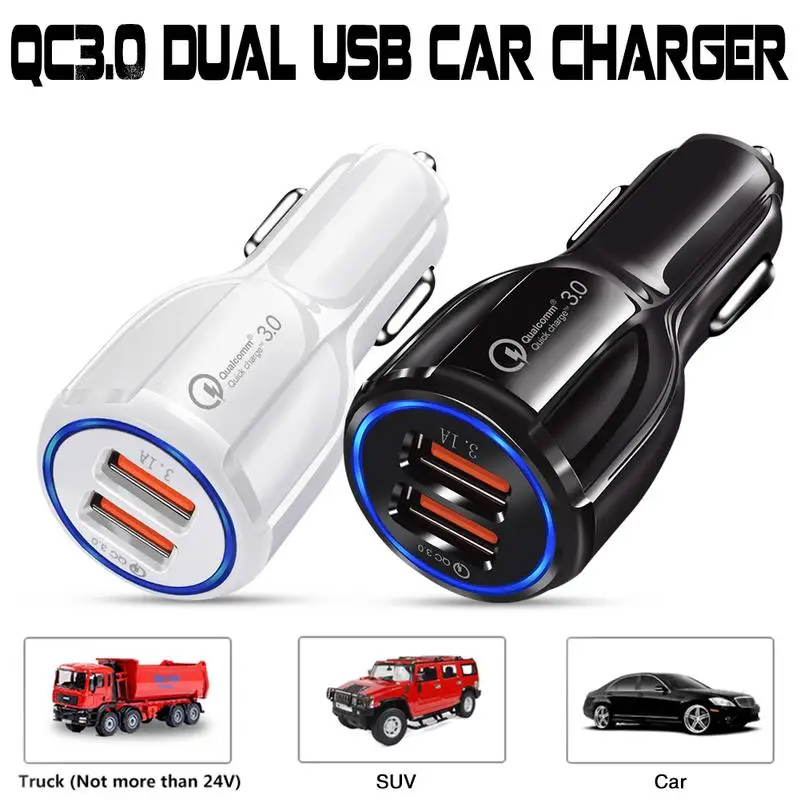 3.1A автомобильное микро USB зарядное устройство Быстрая зарядка 3 0 для мобильного