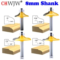 chwjw 4pc 8mm shank drawer front cabinet door front router bit set woodworking cutter woodworking bits