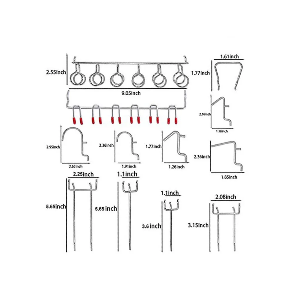 

52PCS Metal Hooks Home Hanging Pegboard Hangers Pegboard Hooks for Work Shop Hanging Tool Garage Storage Organization Display