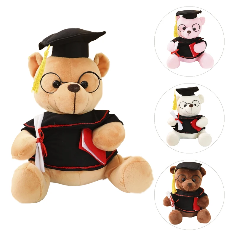 23-35cm 1pc Kawaii Dr. Bear Plush Toys Cute Teddy Animal Dolls Soft Stuffed Graduation For Kids Children Birthday Gift | Игрушки и хобби