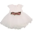 Модное летнее платье с цветочным рисунком для маленьких девочек, вечерние платья принцесс, хлопковое платье-пачка с круглым вырезом для маленьких девочек, платье с круглым вырезом для маленьких девочек