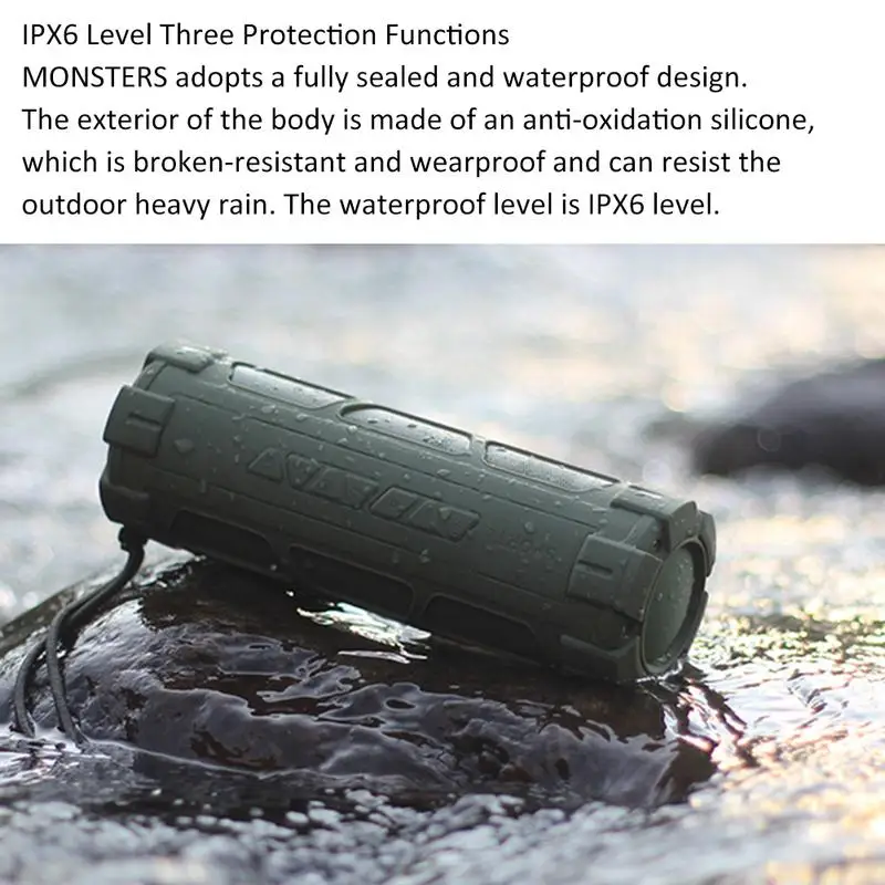 Армейский зеленый открытый Bluetooth динамик стерео звук беспроводной Hands free