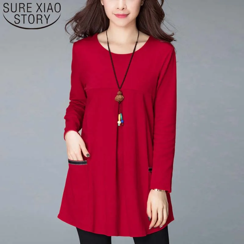 

Women blouse tops harajuku women shirts off shoulder top ladies tops Solid women shirts plus size women Pockets O-Neck 3215 50