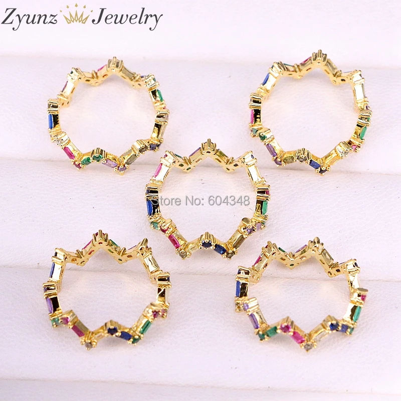 5 шт. летнее блестящее Радужное кольцо с фианитом для женщин женские подарки