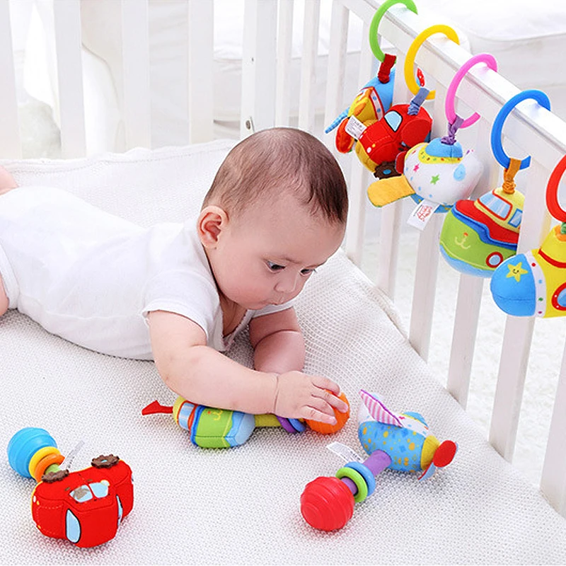 Sozzy Детская Мягкая погремушка игрушка милый автомобиль мультяшный на 6 24 месяца