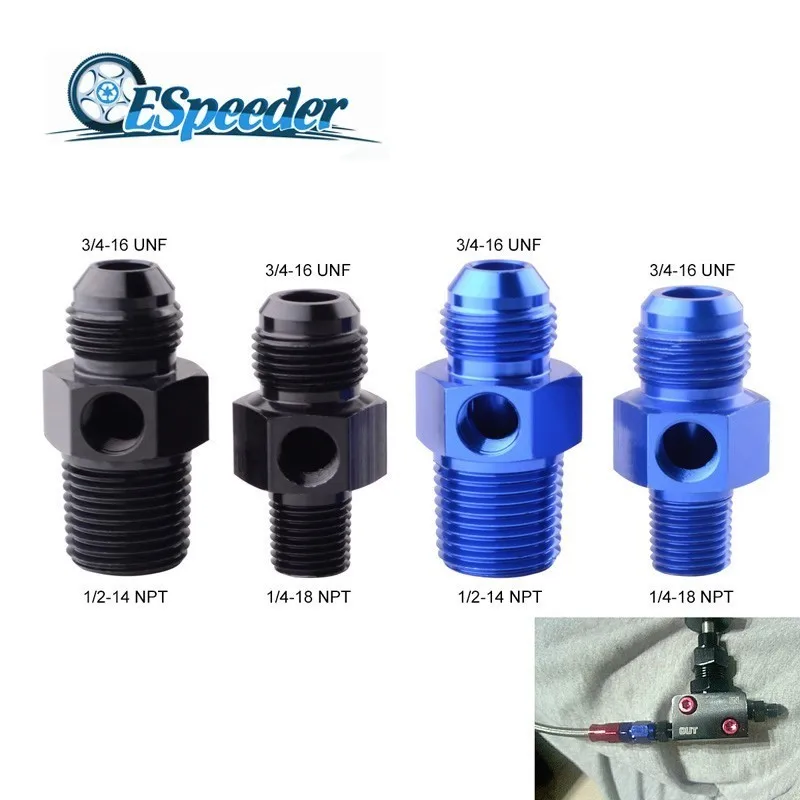 Алюминиевый манометр ESPEEDER AN8 с штекером на 1/4 &quotNPT 1/2&quot NPT адаптер датчика топлива