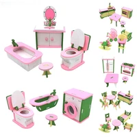 dollhouse furniture wooden dolls kitchen dining table family toy kit miniature individual baby room set play kids children gift