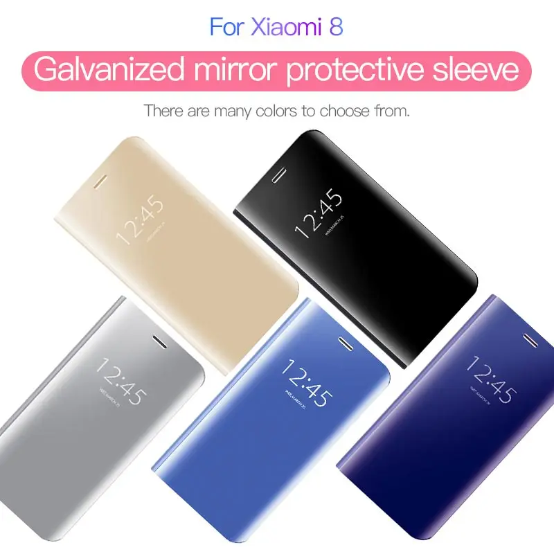 Leather Cover Flip Case For Xiaomi Redmi 6Pro 6A S2 note 5Pro 4X note5 5plus note3 note5A note4 Clear Mirror Smart View |