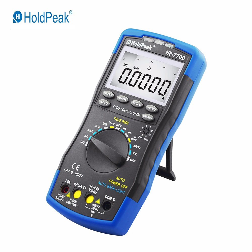 HoldPeak Цифровой мультиметр HP-770D Авто Диапазон True RMS 40000 отсчетов бесконтактная
