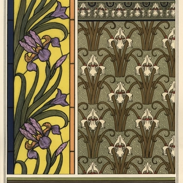 Радужки в различных узоров для витражного стекла плакат печать Florilegius Мэри Эванс