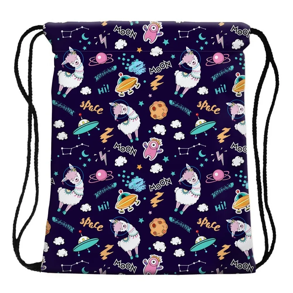 Deanfun водонепроницаемый рюкзак со шнурком печать Llama Galaxy Drawstring сумка логотип