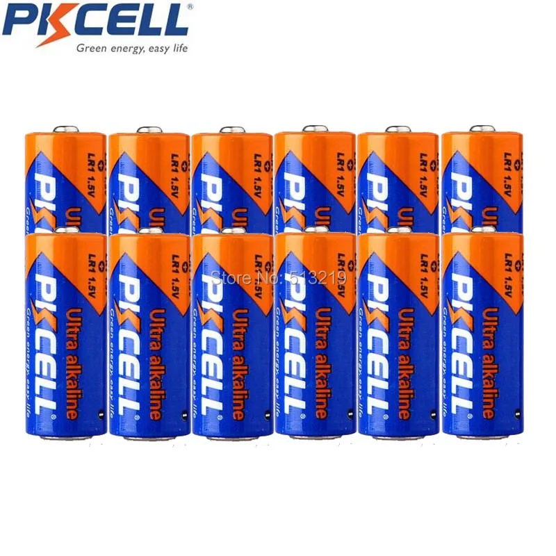 Щелочные батареи PKCELL E90 N LR1 MN9100 910A 1 5 в Размер 25 шт. сухие и первичные для