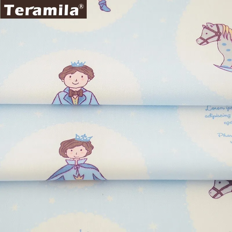 Teramila Небесно Голубой саржевый материал для шитья 100% хлопок ткань мультяшный