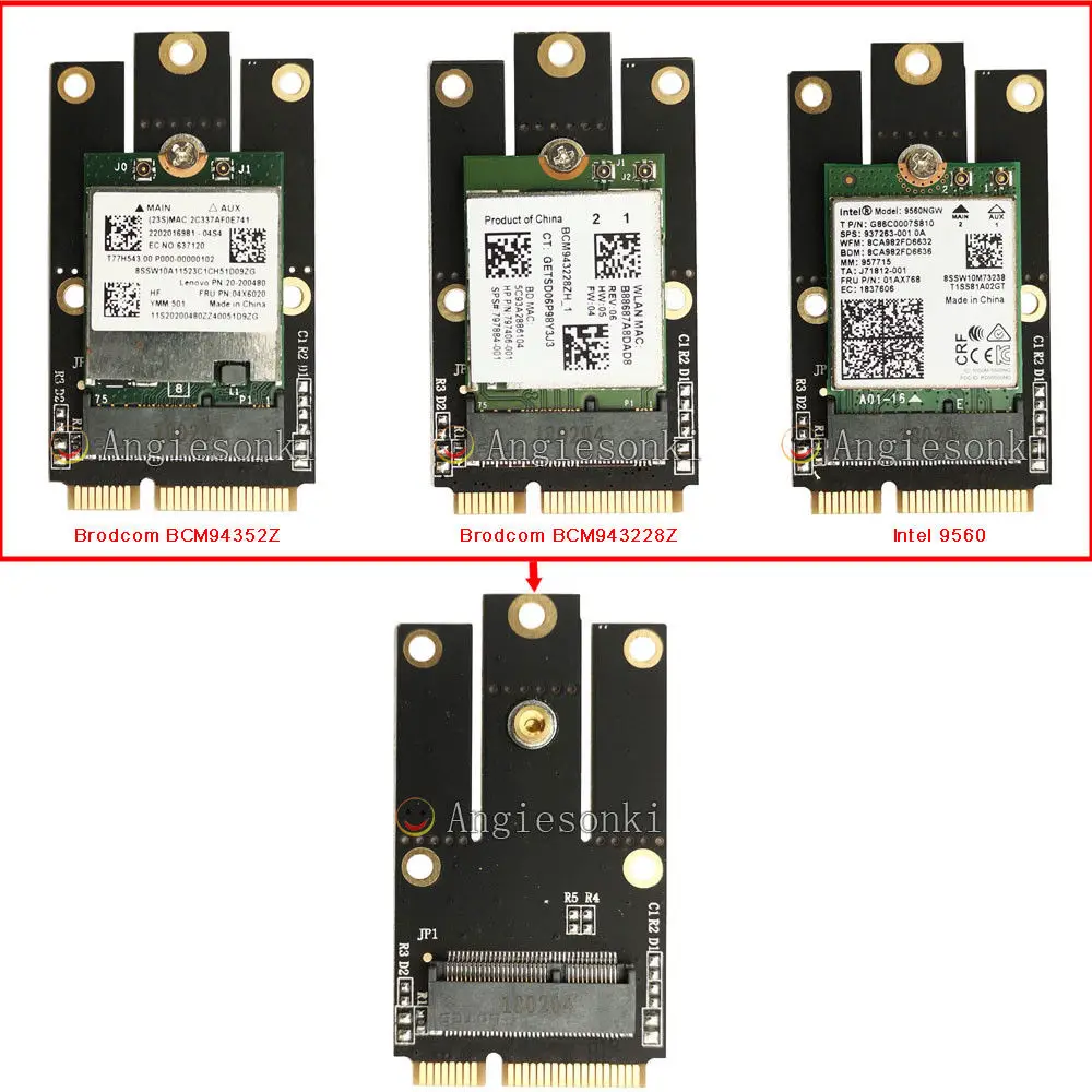 Адаптер NGFF Key E-Mini PCI-E для Intel 7260 7265 3160 8260 8265 BCM94352Z BCM943228ZH модуль Wi-Fi | Компьютеры и