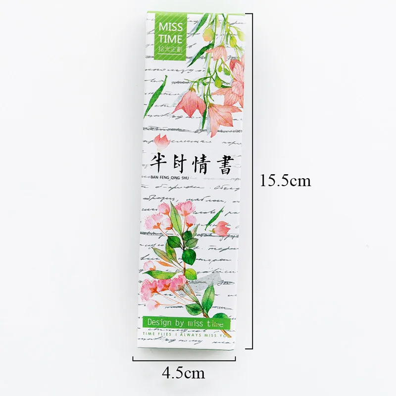Newest 30pcs/box Green Plants Bookmark Beautiful Flowers Book Marks For Kids Girls Gift Office School Supplies Korean Stationery |