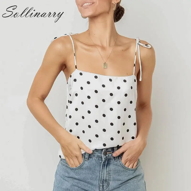 Sollinarry Boho Straphetti пикантные базовые летние топы Для женщин богемные платья Casual Tanks и