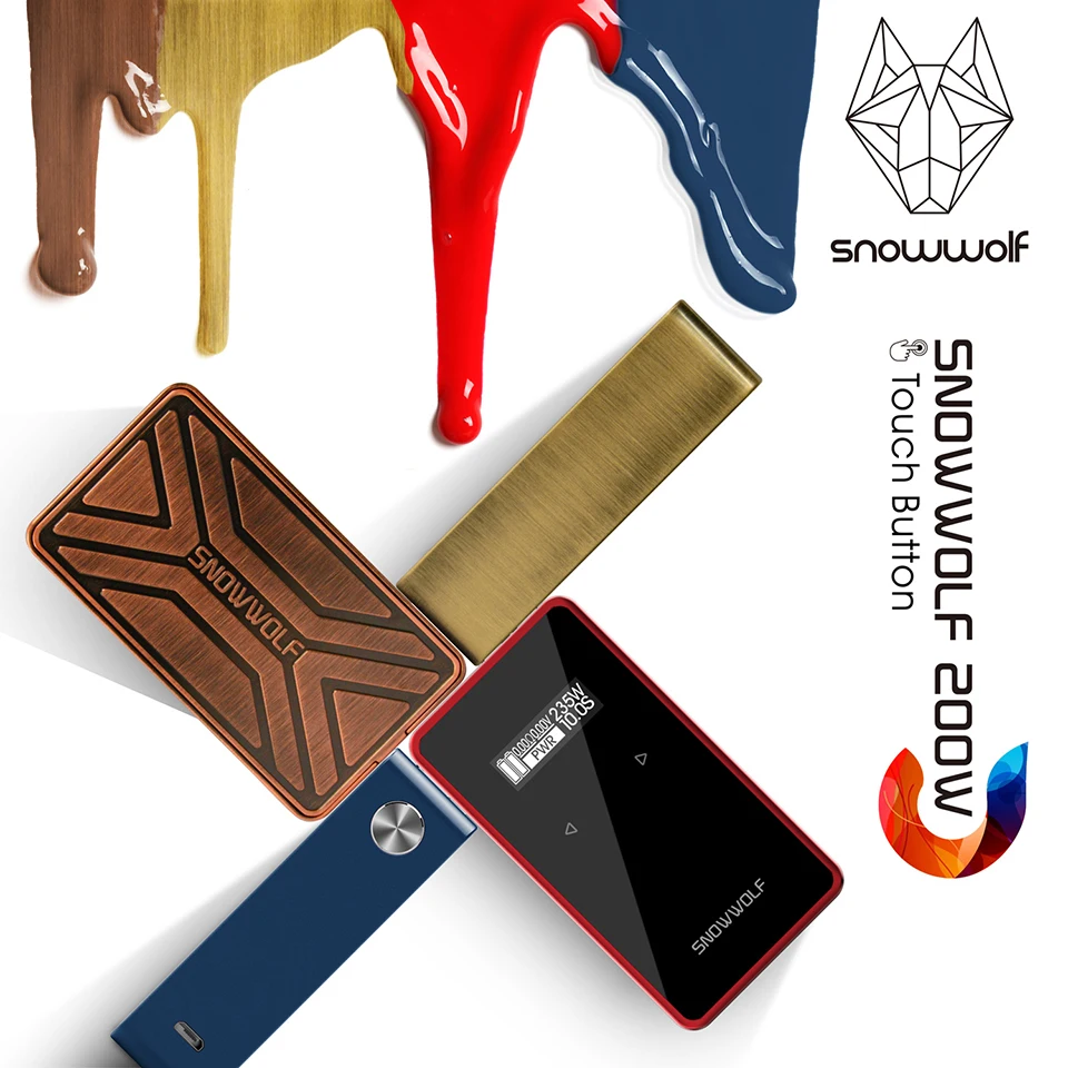 Новейший оригинальный бокс мод Snowwolf 200w c подходит для аккумулятора 18650 Touch Sreen Vape Box