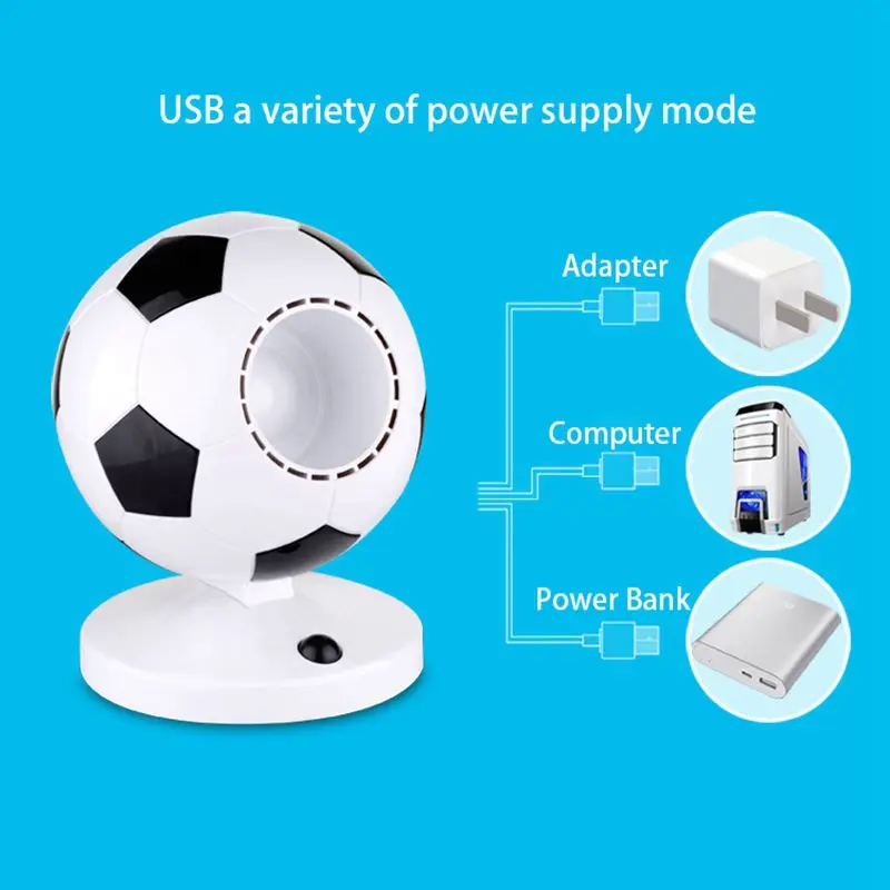 Fan New World Cup Football Portable mini USB cooling fan Mini Durable No Leaf Air Conditioner Cooling Cool home Office DeskTOP | Бытовая