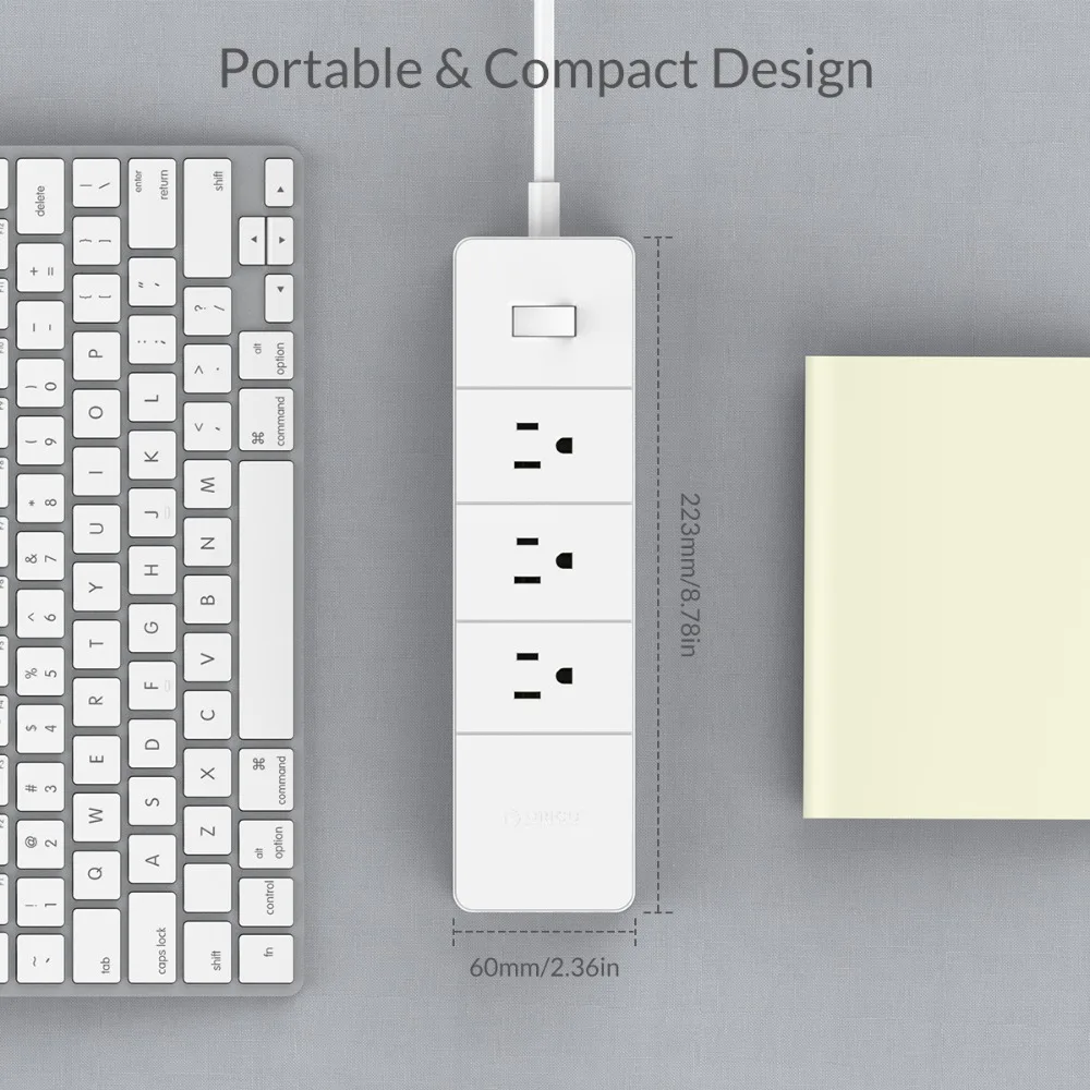 ORICO оригинальный белый 3 розетки 4 порта USB розетка с защитой от короткого