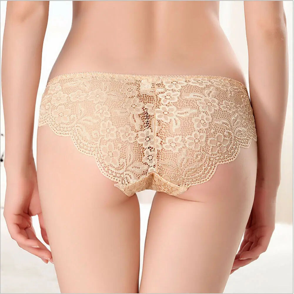 Нижнее белье женское мягкие кружевные трусы с низкой талией дышащие шортики