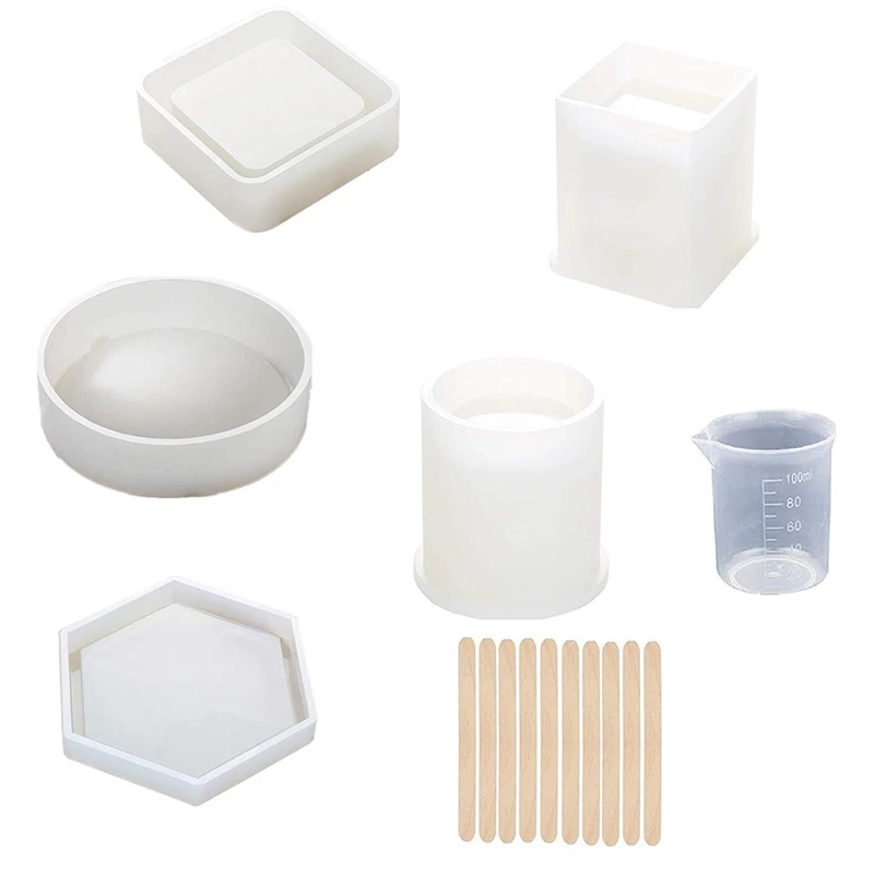 Силиконовая форма из смолы 5 упаковок художественных форм включая круглые