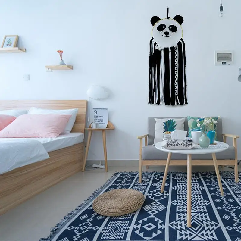 1PC INS Style Panda Father and Mother Shaped Dream Catcher Pendant Children's Room Bedroom Hanging Wall House Decoration | Дом и сад