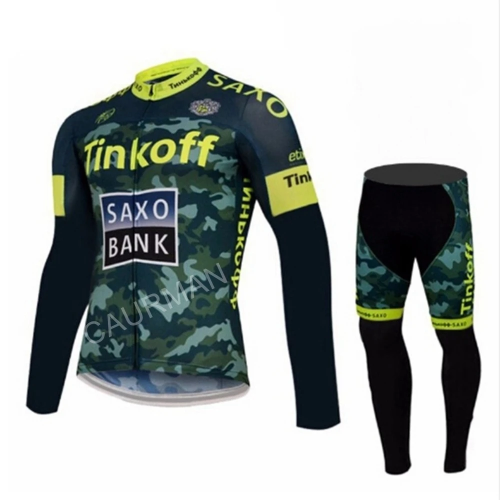 Новый комплект для велоспорта Tinkoff с длинными рукавами Джерси Pro Team Ropa Ciclismo