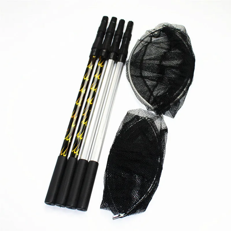 Aluminum/iron Alloy 4 Sizes Retractable Fishing Net Long Handle Telescopic Fish Catching Landing Nets Gear For Fly | Спорт и