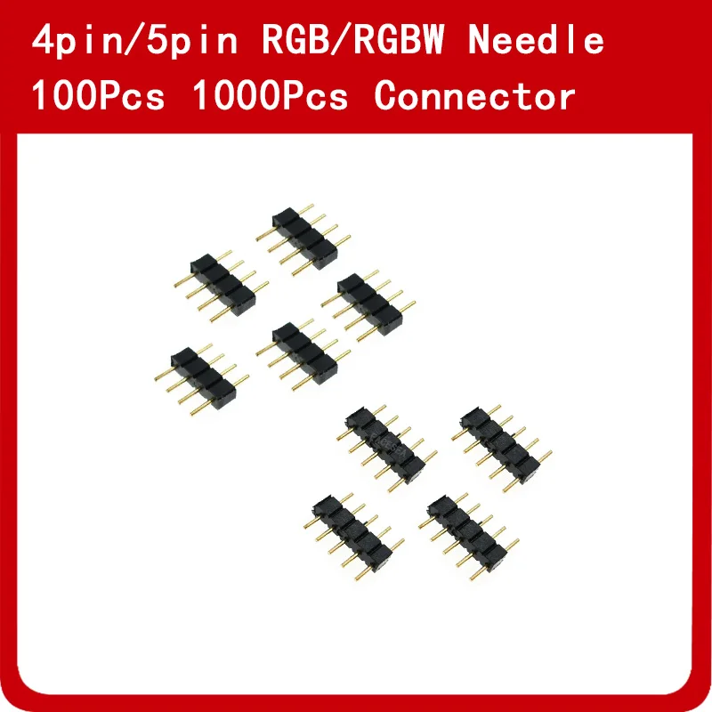 4pin RGB иглы/5pin RGBW игольчатый соединитель штыревой разъем двойной 4/5 pin для