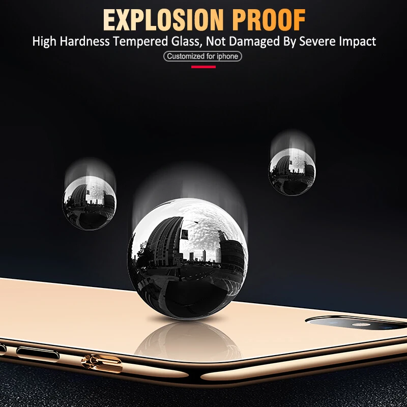 Роскошные гальванические стекло чехол для iPhone XS MAX XR X 10 ультра тонкий крышка