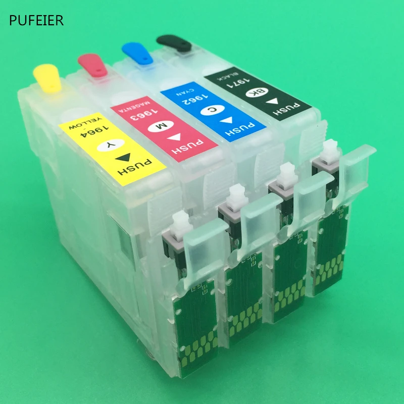 T1962 T1964 картридж с кнопкой сброса для Epson XP201 XP211 XP204 XP401 XP411 XP214 XP101 WF 2532|Чернильные