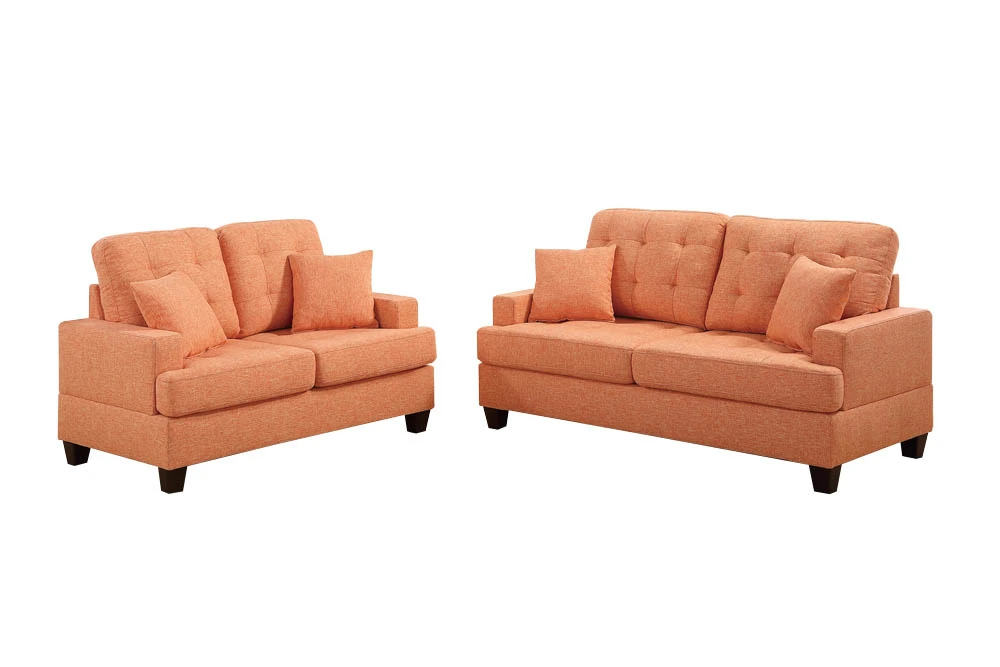 Фото Polyfiber 2 комплект дивана с плюшевой подушкой в оранжевом|Диваны для гостиной| |
