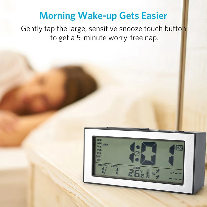 Цифровой ЖК дисплей будильник Wake Up Light Электронный большой настольные часы с даты