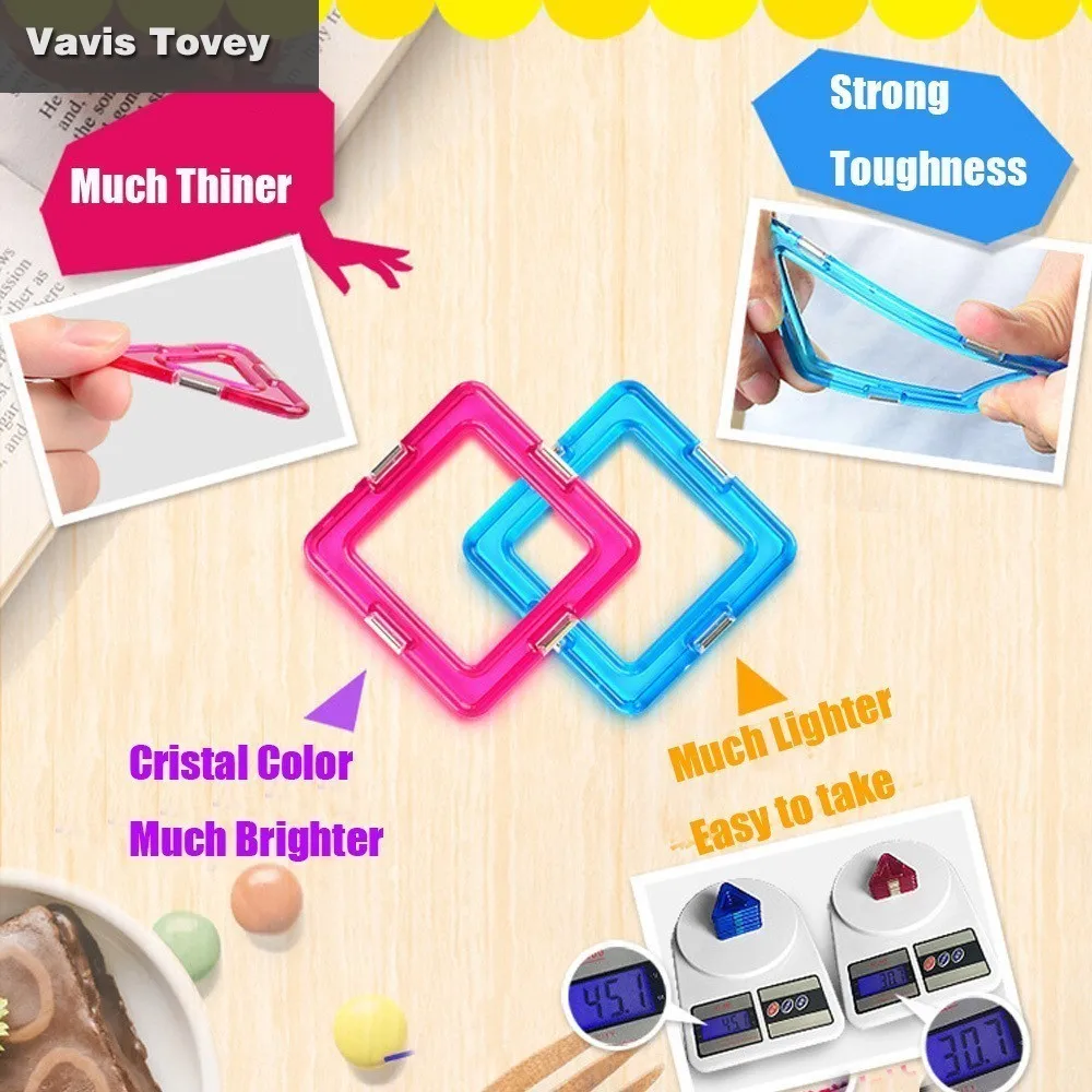 Vavis Tovey 3D Crystal Blocks Magnetic Building Model Toys Designer Bricks |