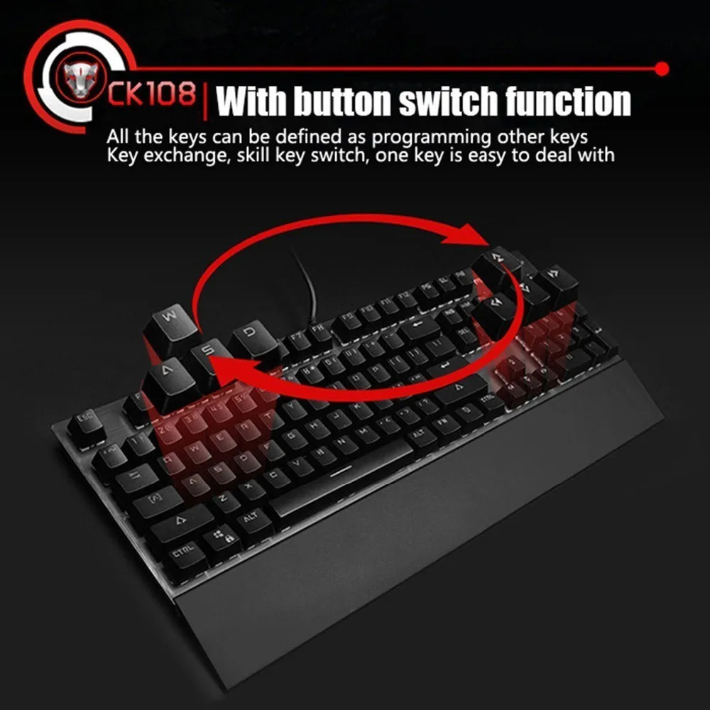 Motospeed CK108 Проводная Механическая клавиатура 104 клавиши Русский Английский RGB
