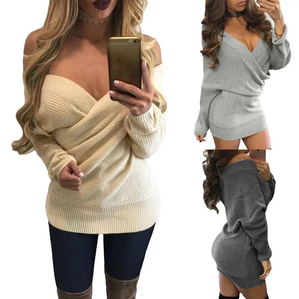 Женский Повседневный v-образный вырез с длинным рукавом однотонный весенний