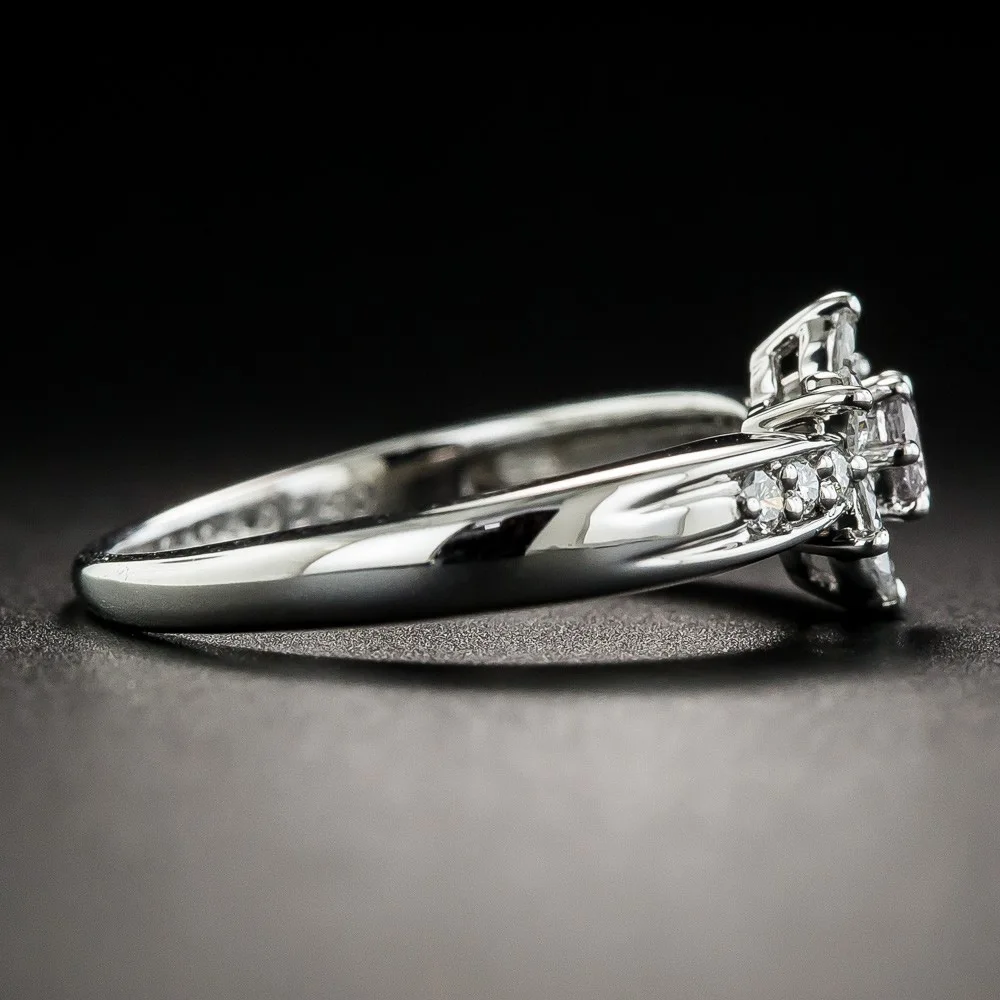 Visisap Luxury Flowers Zircon Ring for Female White Gold Color Jewelry Wedding Engagement Rings Supplier Accessories B2190 | Украшения и