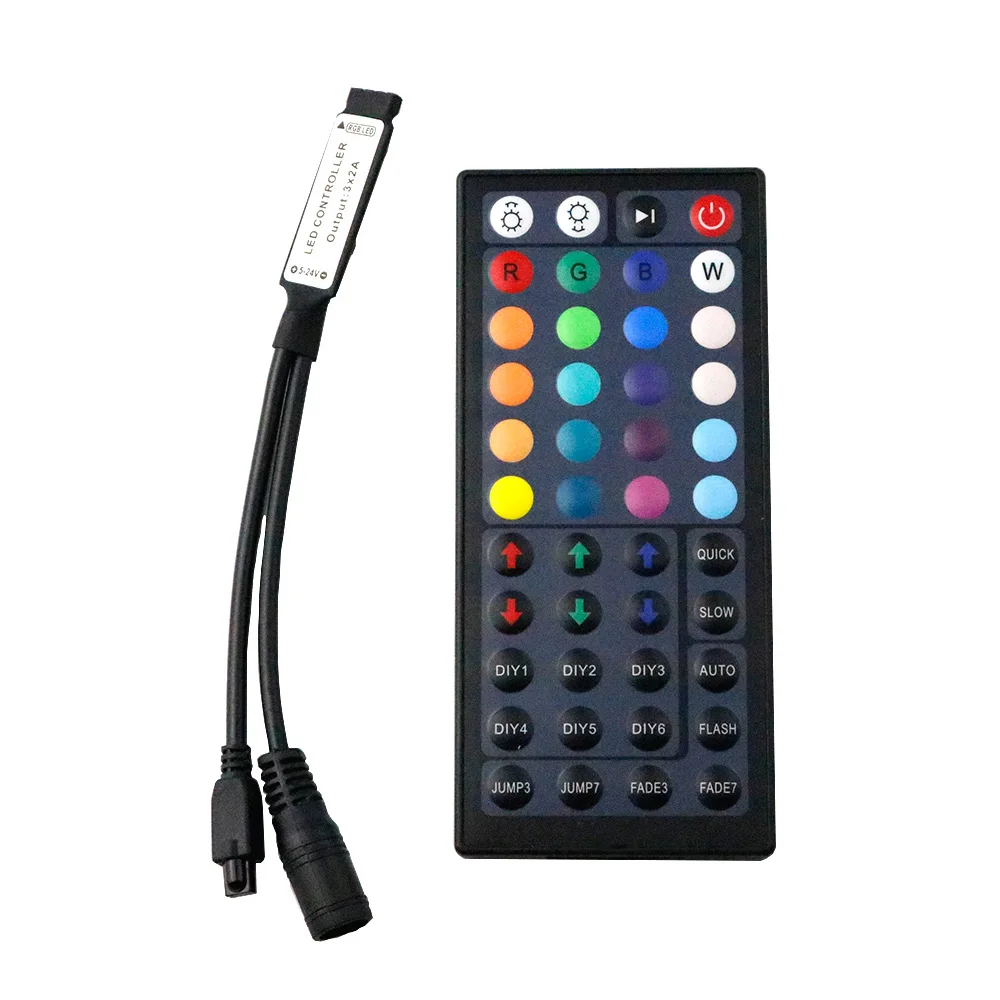 

LED IR RGB Controller For RGB SMD 3528 5050 LED Strip mini 44 Keys LED Lights Controller IR Remote Dimmer Input DC5V/12V24V 6A